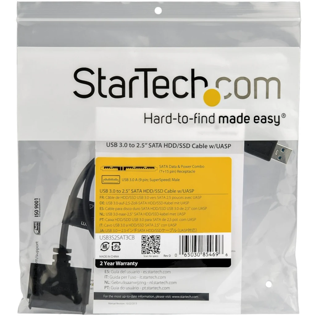 Imagen 3 de Adaptador StarTech USB3S2SAT3CB, Cable USB 3.0 a HDD 2.5" SATA III 0.5m