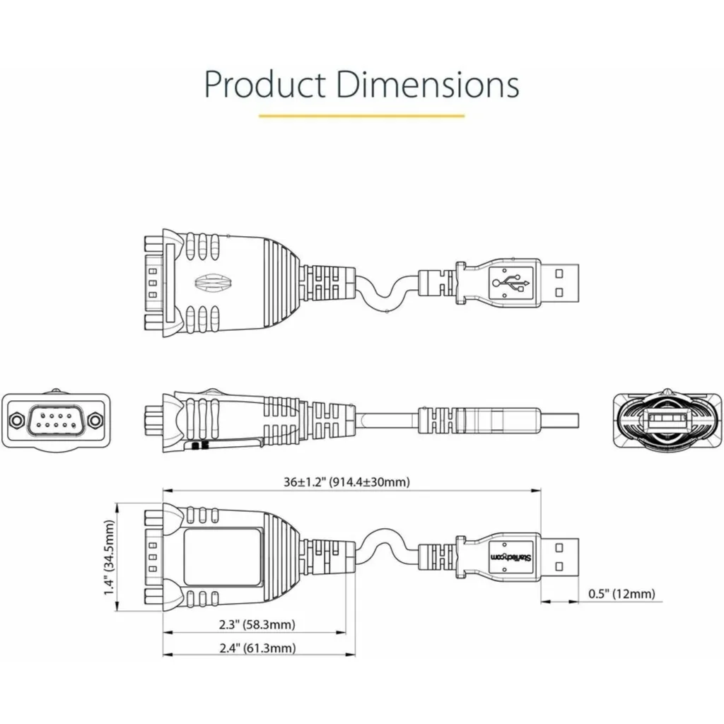 Imagen 7 de Cable Adaptador USB a Serial RS232 1mt 3ft para PLC/Impresora/Escáner - StarTech
