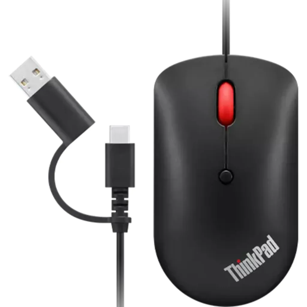 Mouse Alámbrico Lenovo ThinkPad, Óptico 2400dpi USB-C/A Negro cuervo