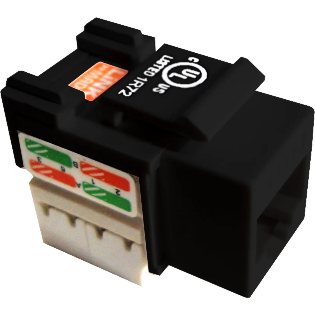 LINKMADE Negro Cat6 U/UTP Punchable Keystone Conector Hembra RJ45