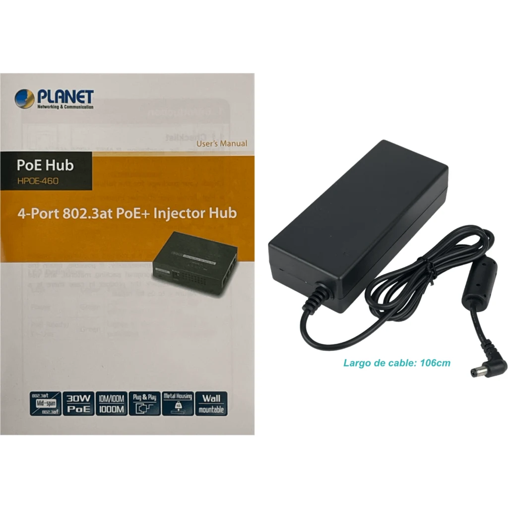 Imagen 4 de PLANET HUB 4-PoE+af/at 120W-Tot Gigabit inyector Multiple inc54V/130W