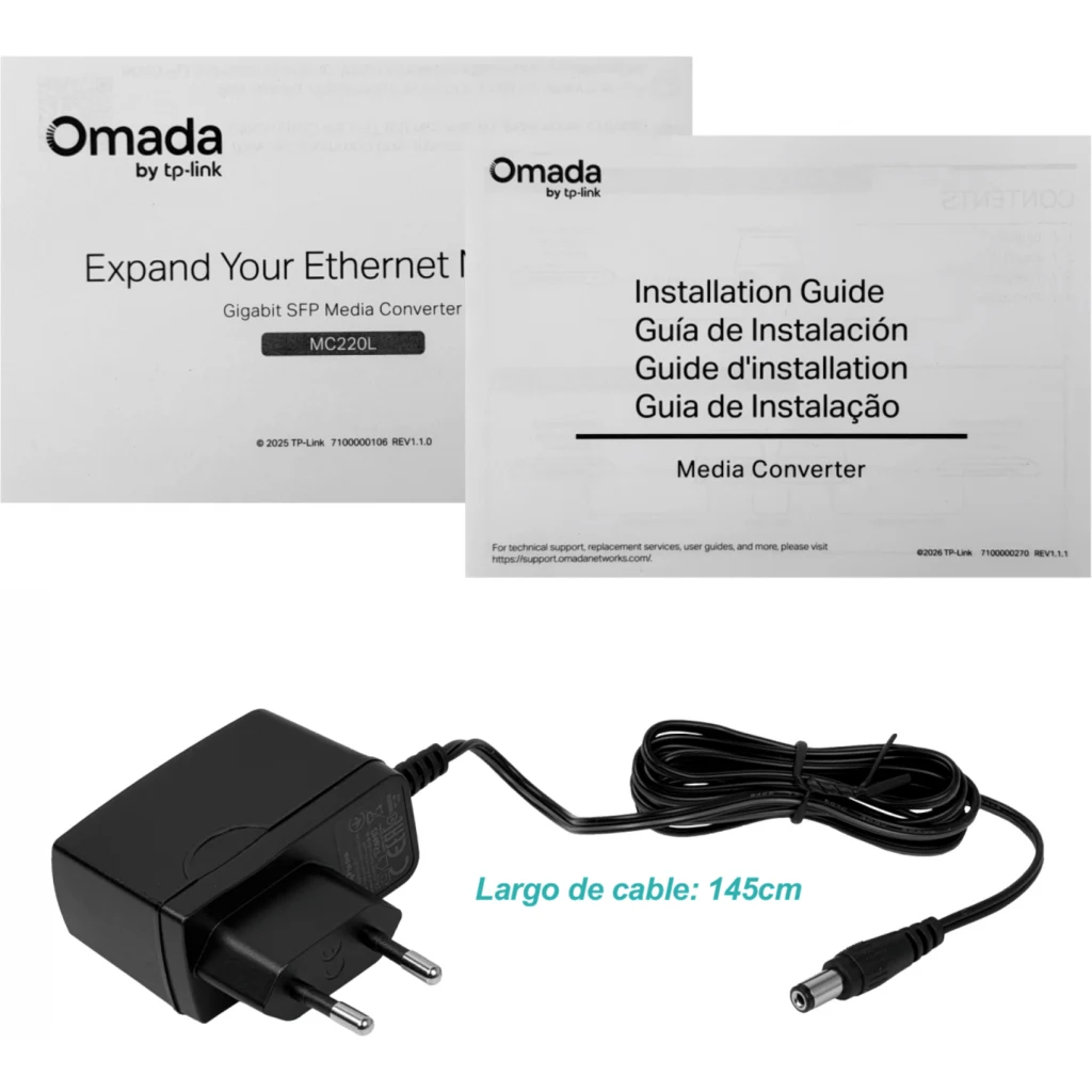 Imagen 7 de Convertidor de Medios TP-LINK 1-SFP 1-1000-RJ45 Ethernet Gigabit Plug-5.5x2.1mm