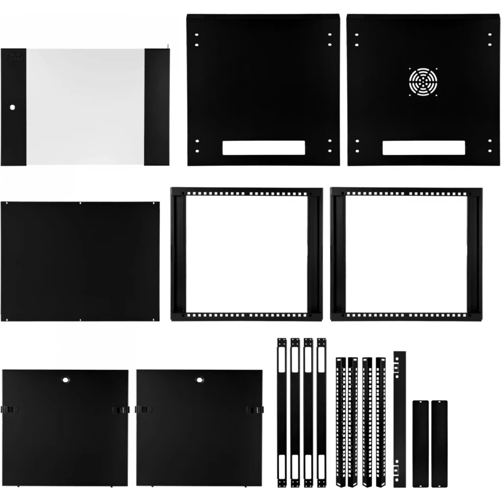 Imagen 4 de LINKMADE Desarmado 9U 45CM-Fondo Gabinete Rack Pared Muro Negro