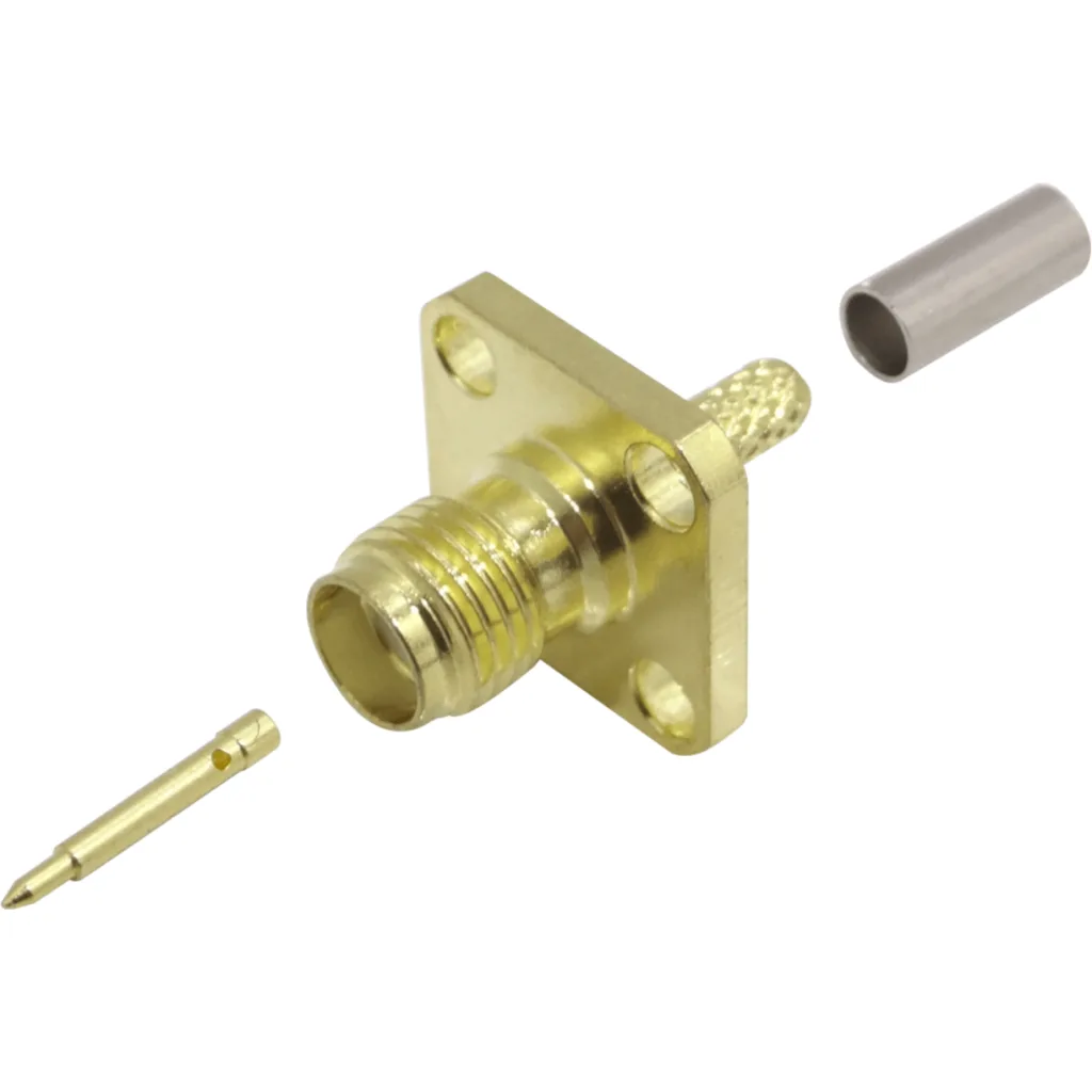 RPSMA-H Chasis-4perf 13x13mm Panel Conector Soldable CA100 RG316 RG174