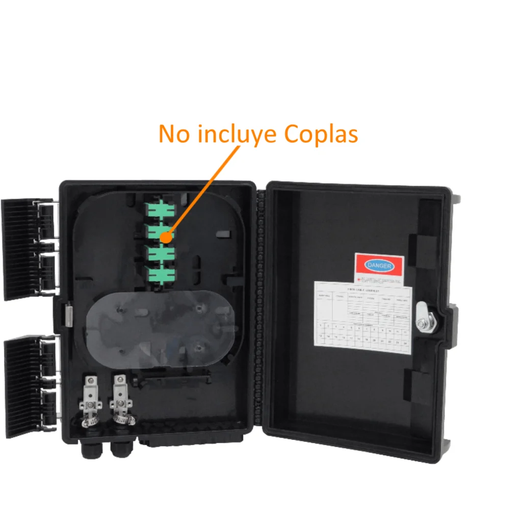 Imagen 3 de Negra 16-CL-Rectang 2-Estopa IP65 c/Llave Caja Fibra NAP req-coplas