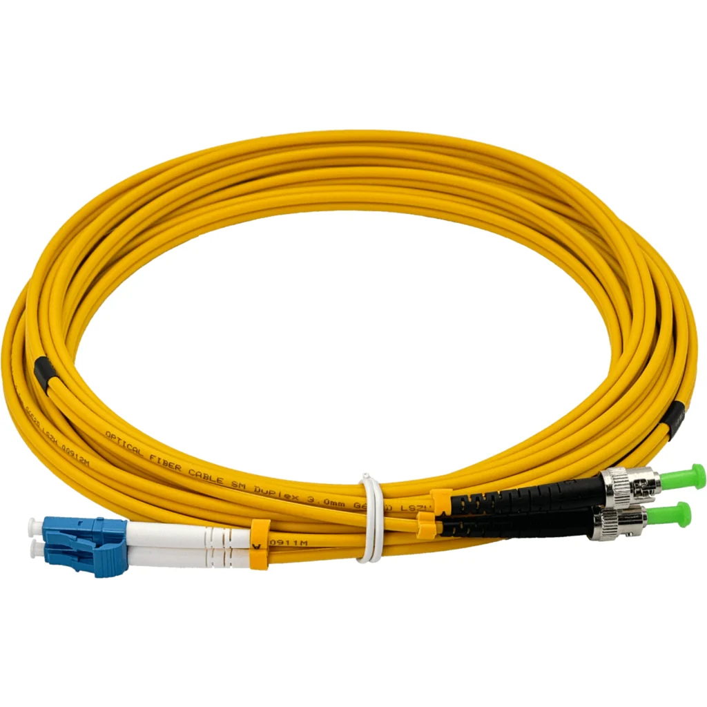 Imagen 1 de 5mt LC/UPC-ST/APC MonoModo SM Duplex Jumper Cable Fibra 9/125um 3mm
