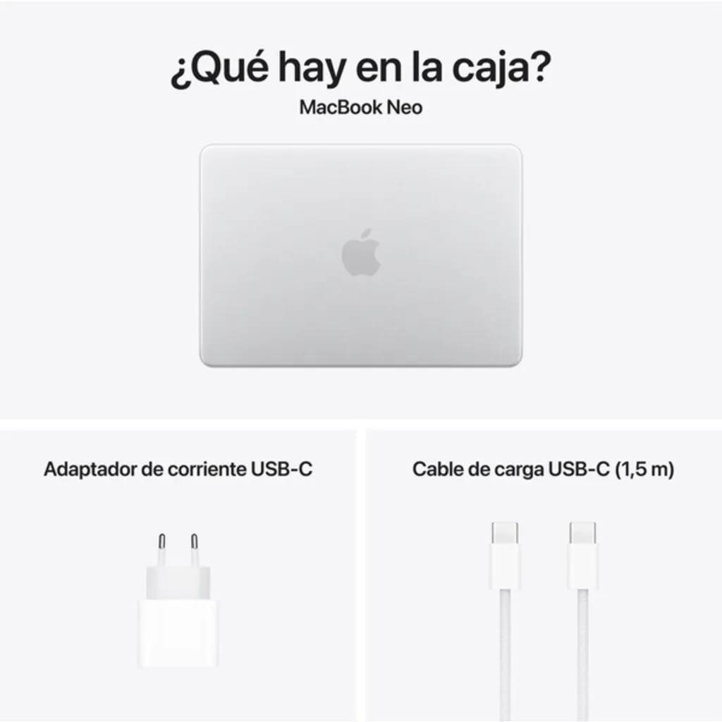 Imagen 11 de MacBook Neo 13/ A18 6C/ GPU 5C/ 8 RAM/ 512GB touch ID plata
