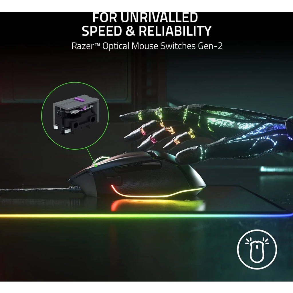 Imagen 6 de Mouse Gamer Alámbrico Razer Basilisk V3 Ergo Óptico 2600DPI 11 Botones RGB Negro