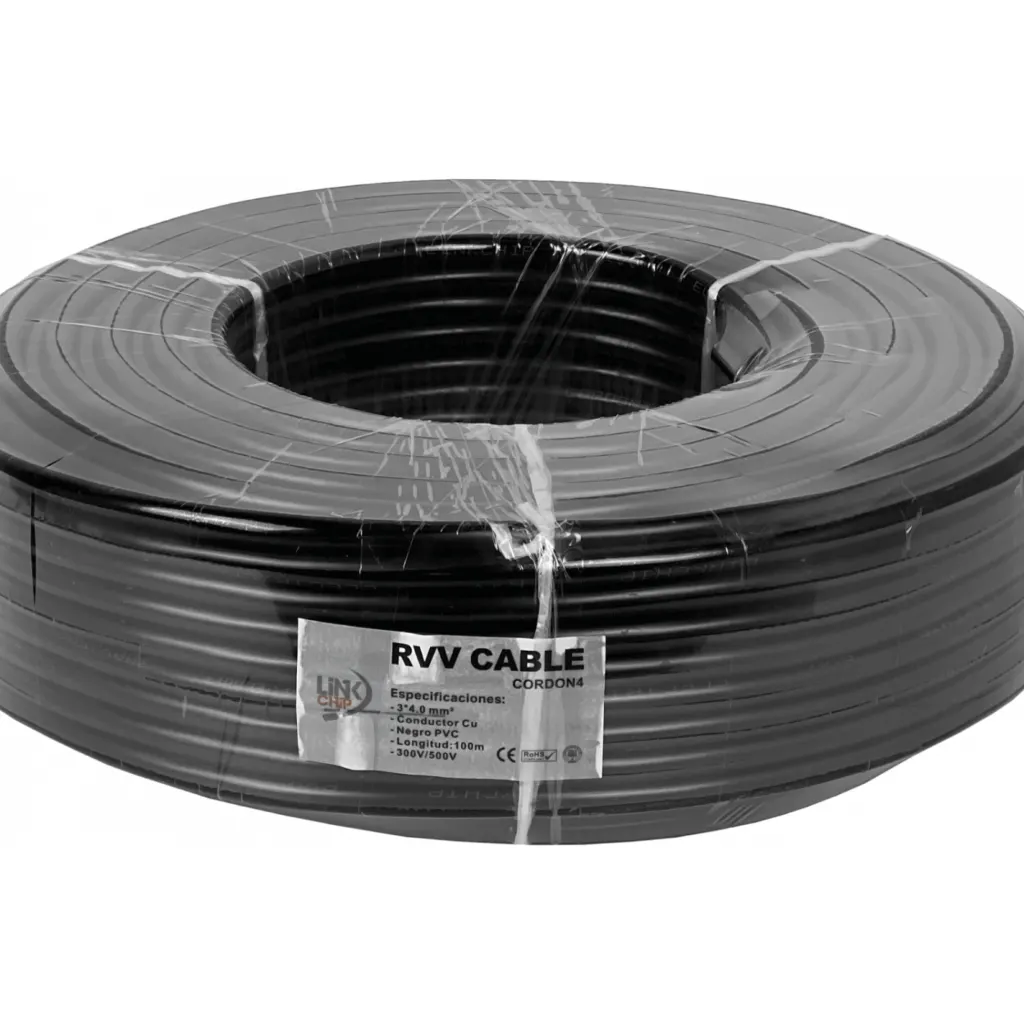 Negro 3x4,0mm 100mt Cable Electrico RVV 18-26AMP 3x4.0mm 3x4mm