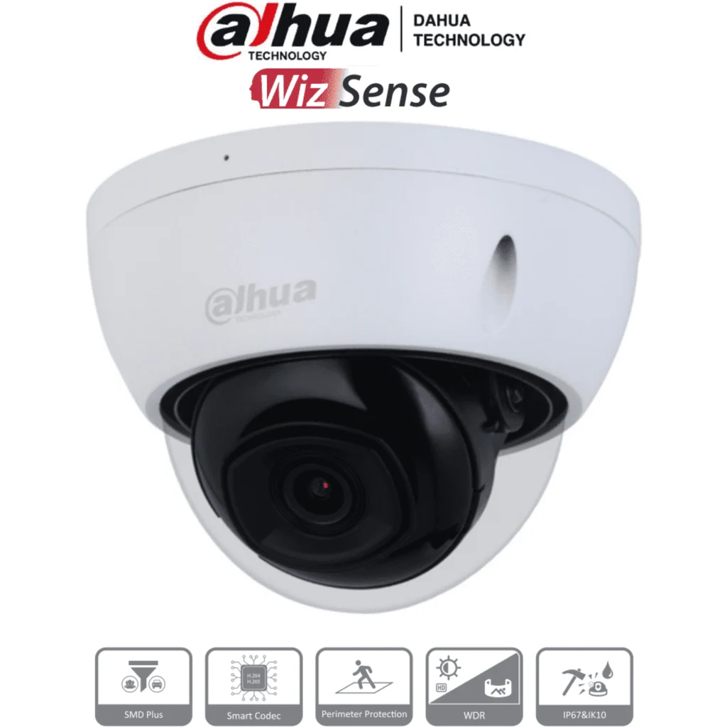 DH-IPC-HDBW2441EP-S-0280B. Camara IP mini domo 4MP lente fijo 2.8mm Proteccion IP67 e IK10 con SMD P