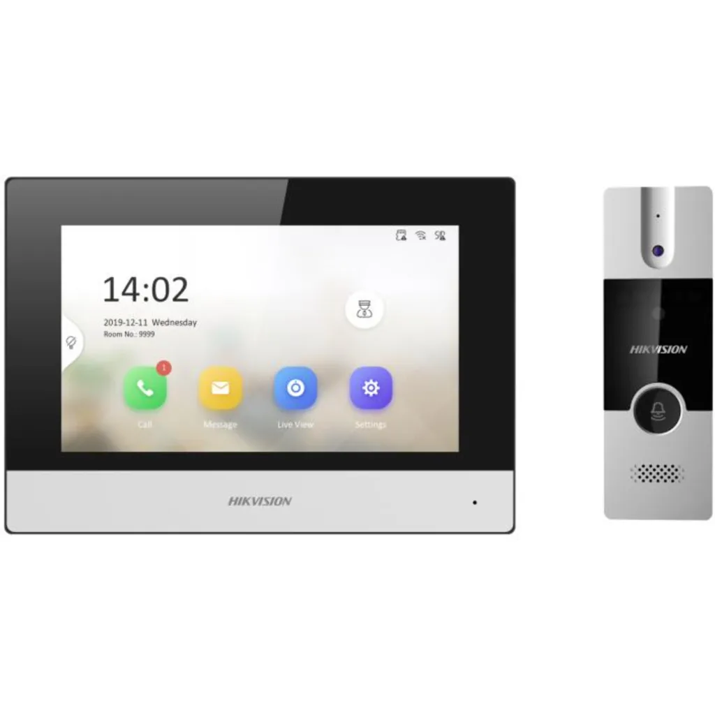 Kit de Videoportero Hibrido 4 hilos Hikvision con funcion de llamada a