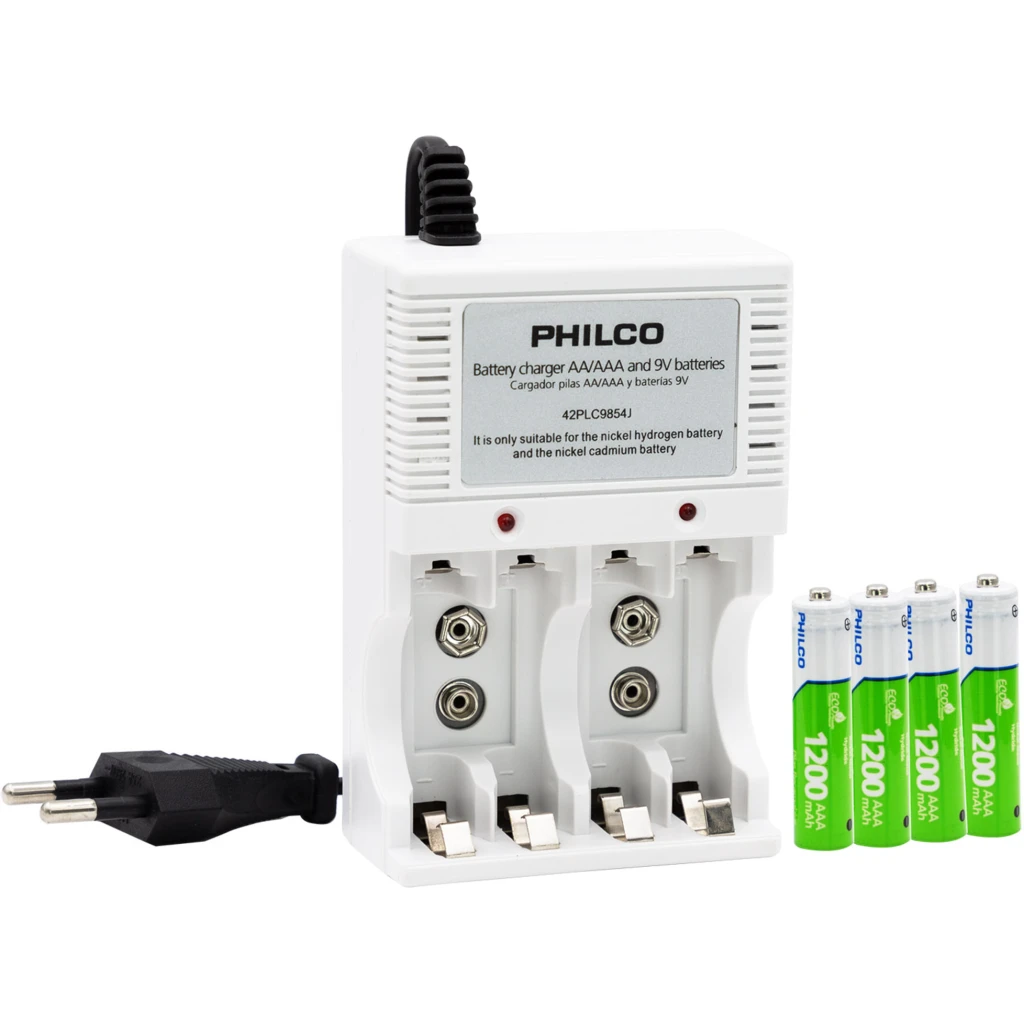 Imagen 2 de CARGADOR C/4 PILAS AAA 1200 MAH PRE-CARGADAS
