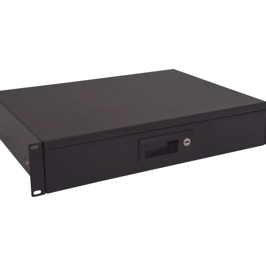 Imagen 1 de LINKMADE 2U Cajon 2-Llave Negro para Rack Altura-2-RU Profundidad-30cm