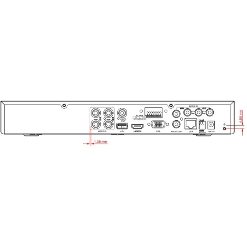 Imagen 2 de Grabador DVR Hikvision AcuSense 1U H.265 1080p de 4 canales