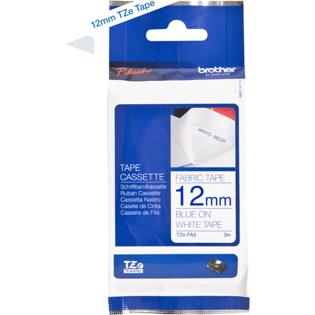 Imagen 1 de TZEFA3 : Iron on Fabric Tape Blue on Whi