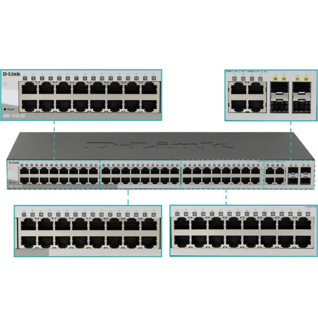 Imagen 4 de Switch D-Link DGS-1210-52 52 puertos Gigabit 48 1000Base-T + 4 SFP 