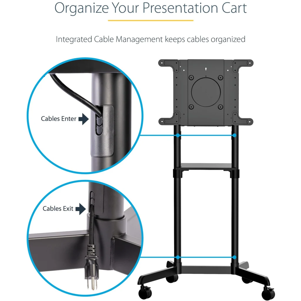 Imagen 5 de Soporte Pedestal para TV 37" a 70" VESA Piso Móvil Negro StarTech