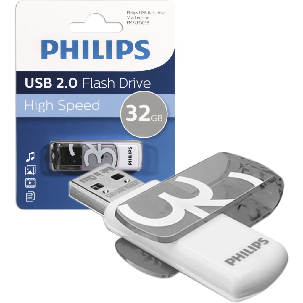 PHILIPS PENDRIVE VIVID 32GB (Gray) 2.0 FM32FD05B/97