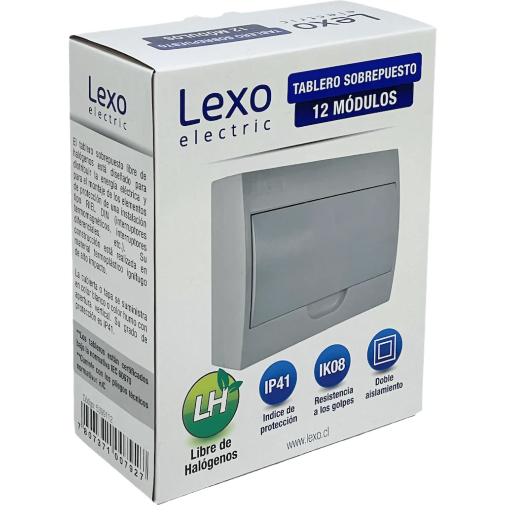 Imagen 2 de LEXO Tablero Sobreponer LSZH 12 Modulos Riel Din IP41 IK08 5399112