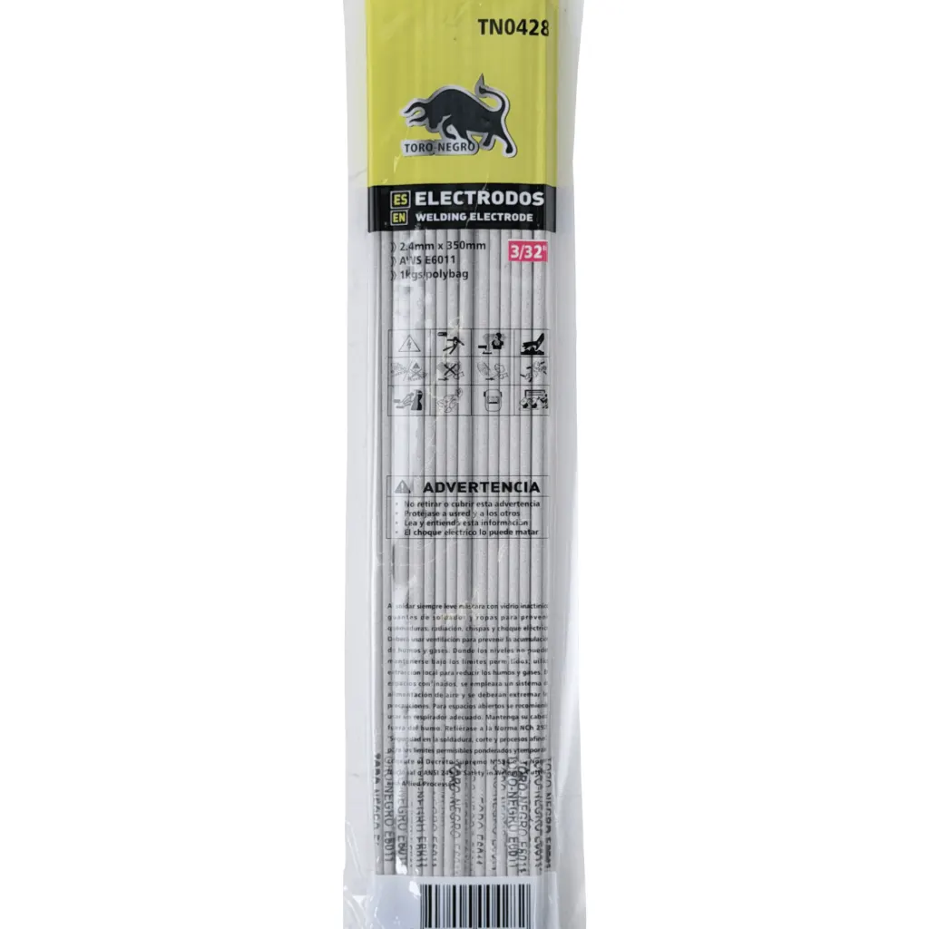 Electrodo 3/32p 2,4x350mm 1kg 50-80Amp soldadura fierro 2.5mm