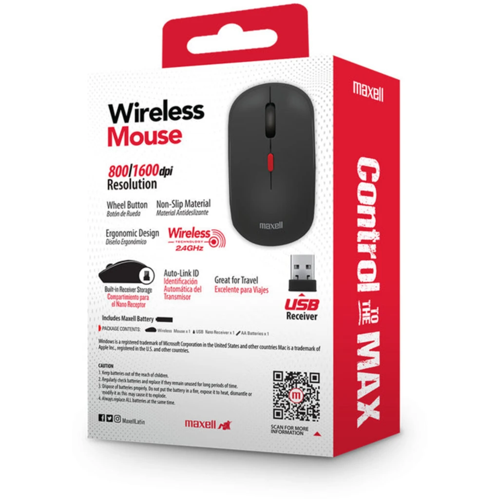 Imagen 3 de Mouse inalambrico Maxell MOWL-100 BLACK