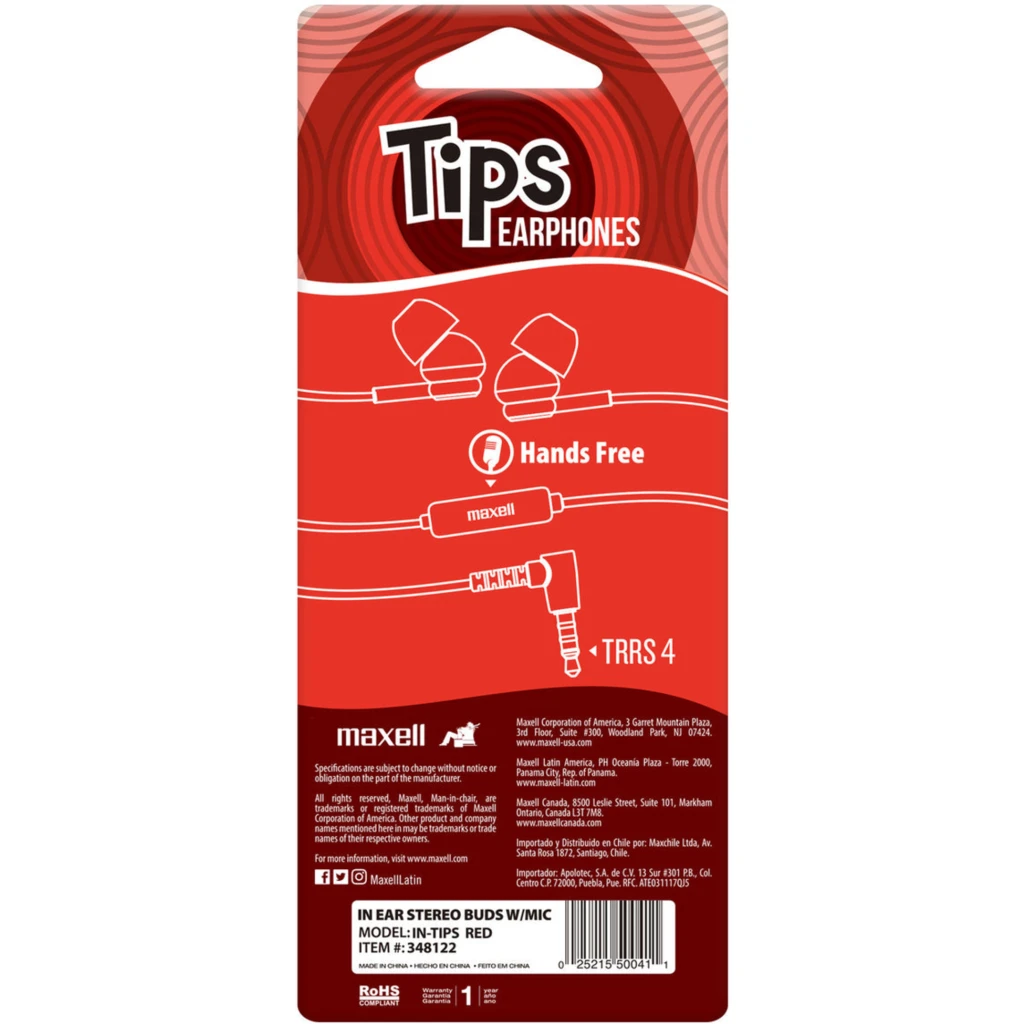 Imagen 2 de AUDIFONO IN-TIPS ROJO