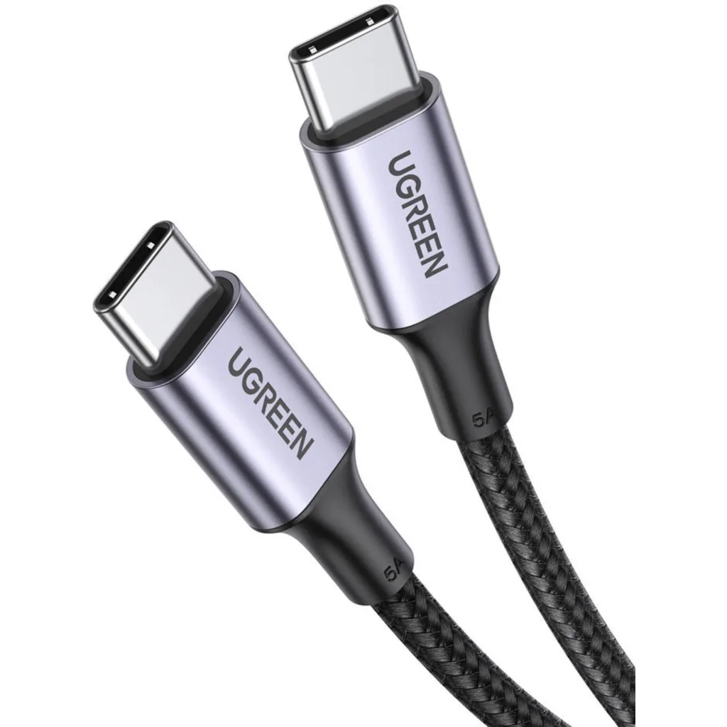Imagen 1 de US316(1M). Cable USB-C a USB-C Ugreen para carga rapida de 1Mt. PD 5A. Aluminio 