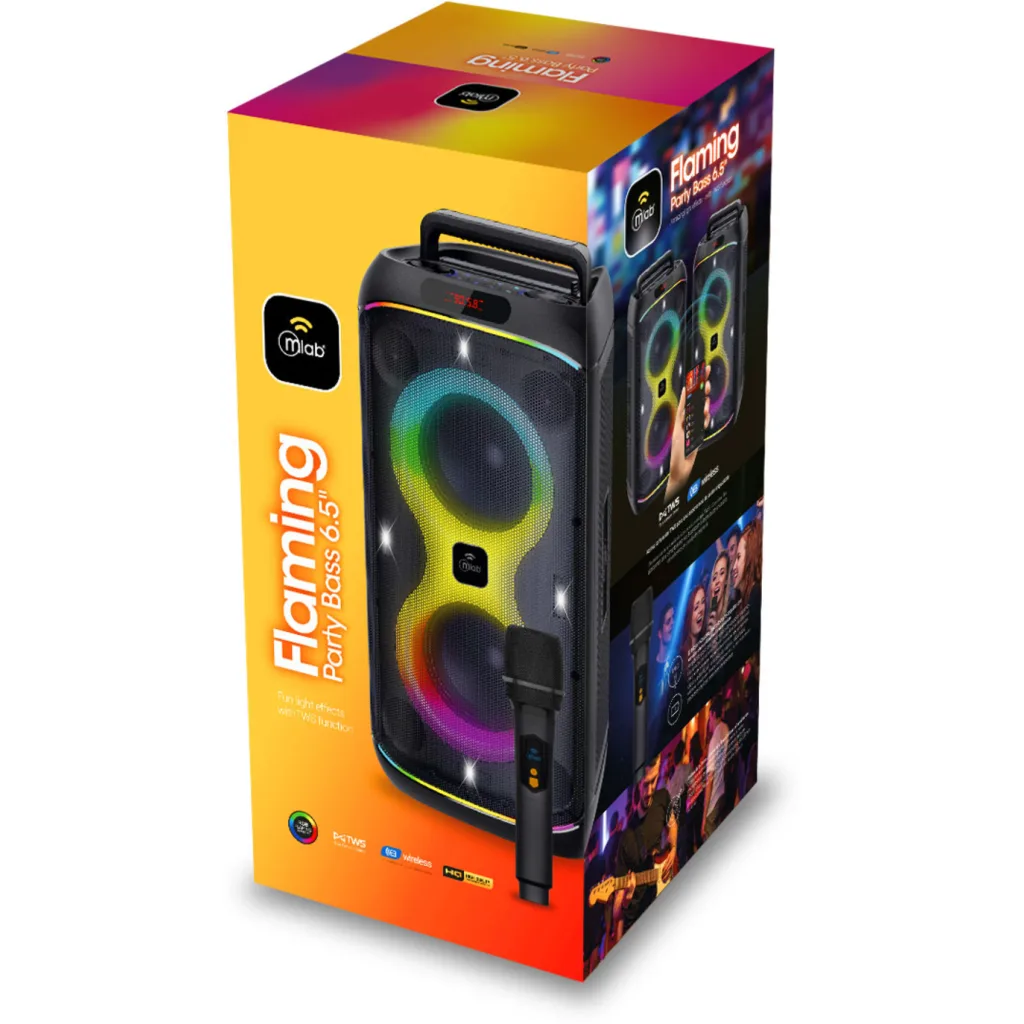 Imagen 6 de MLAB PARLANTE FLAMING PARTY BASS 6,5" x 2 MICROFONO INALAMBRICO