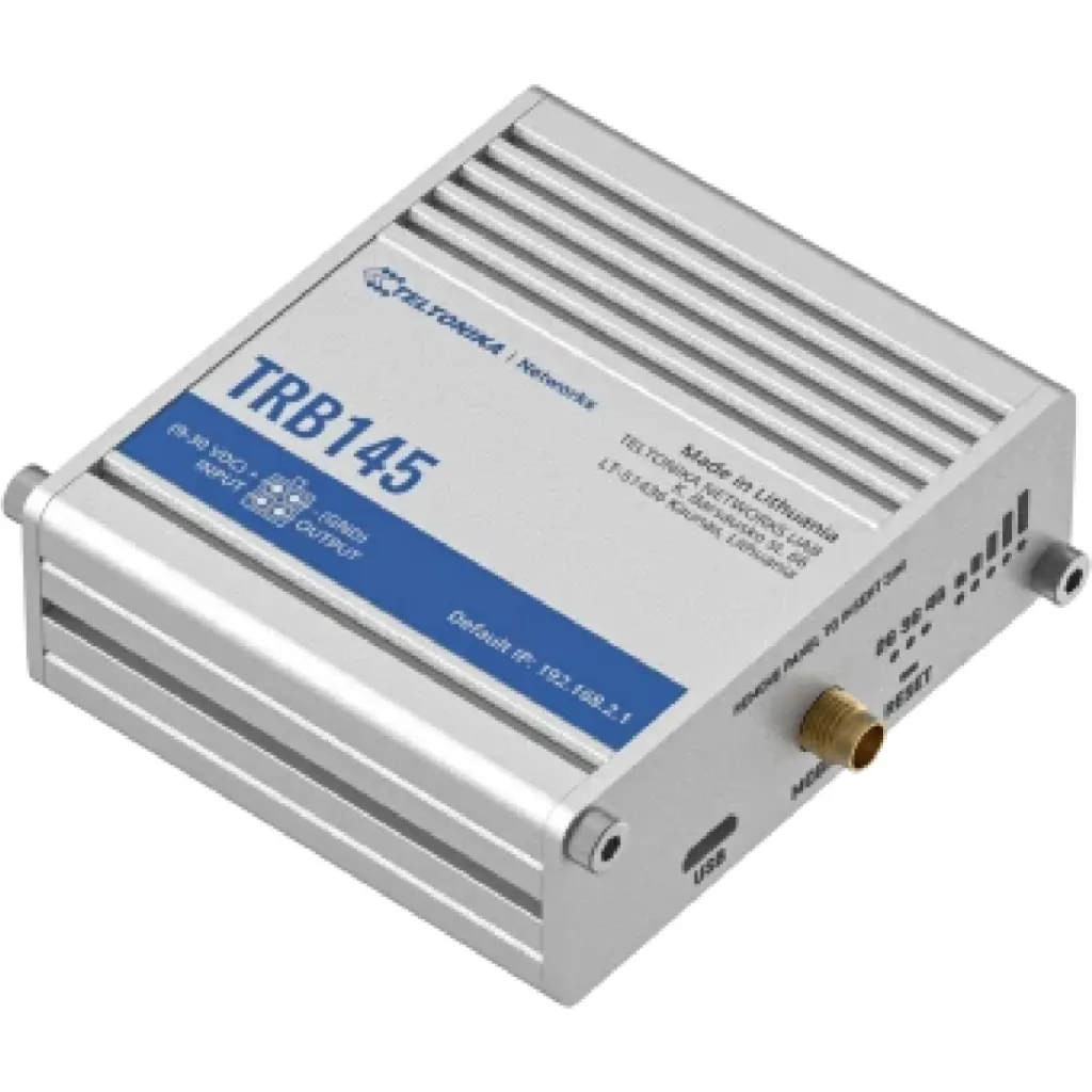 Imagen 1 de Teltonika TRB145 Gateway Celular Industrial Teltonika TRB145 4G/LTE (Cat 1), 3G, 2G con interfaz RS485 DI/DO