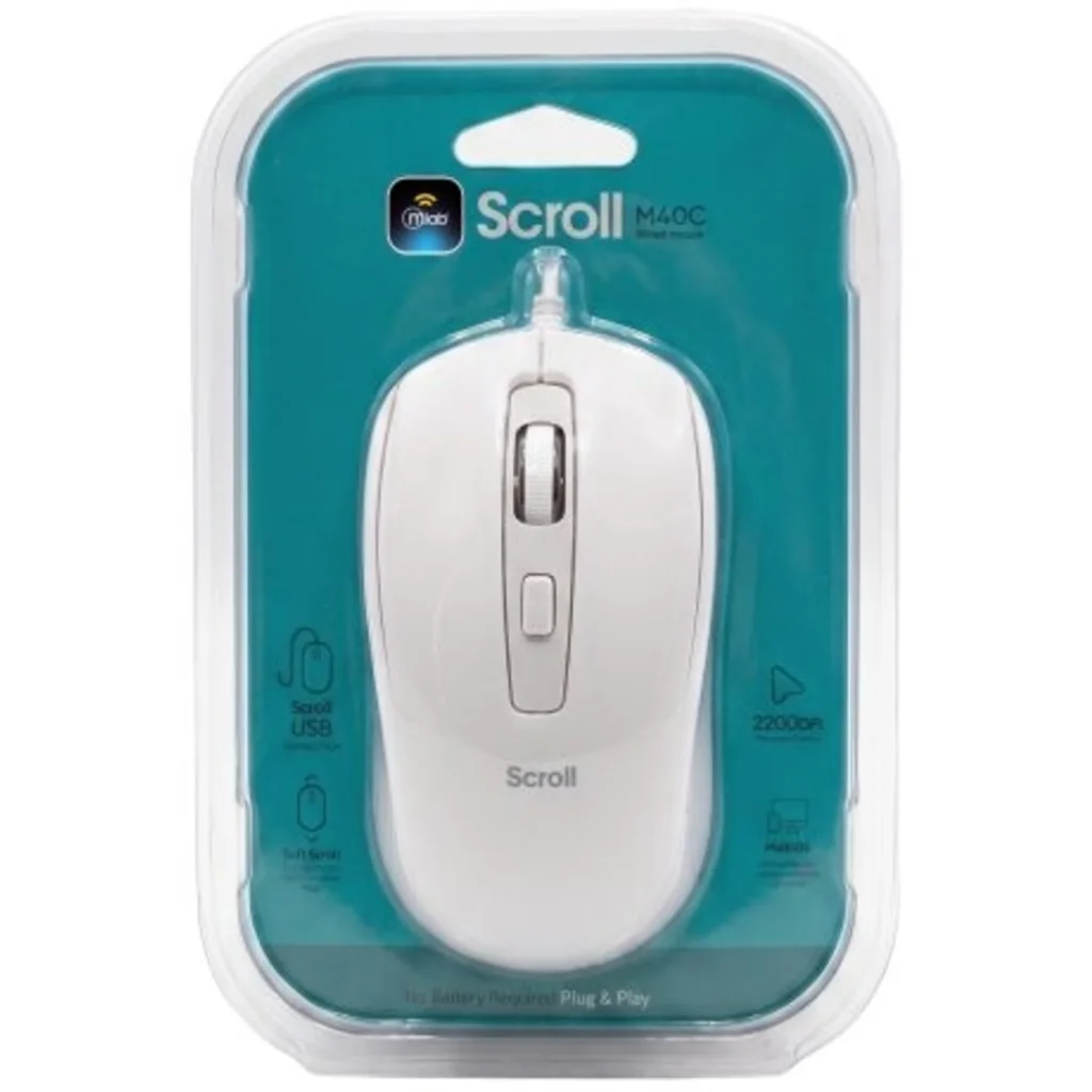 Imagen 1 de MLAB MOUSE CABLE USB 1600DPI SCROLL M40C WHITE