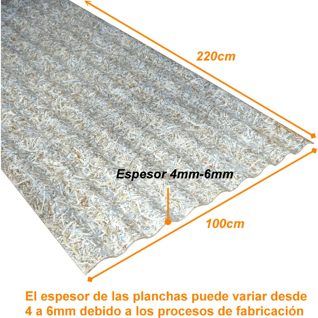 Imagen 1 de IBAPLAC Ondulado 4mm-6mm 1x2,2m Tetrapack Reciclado 100x220cm 2,2m2