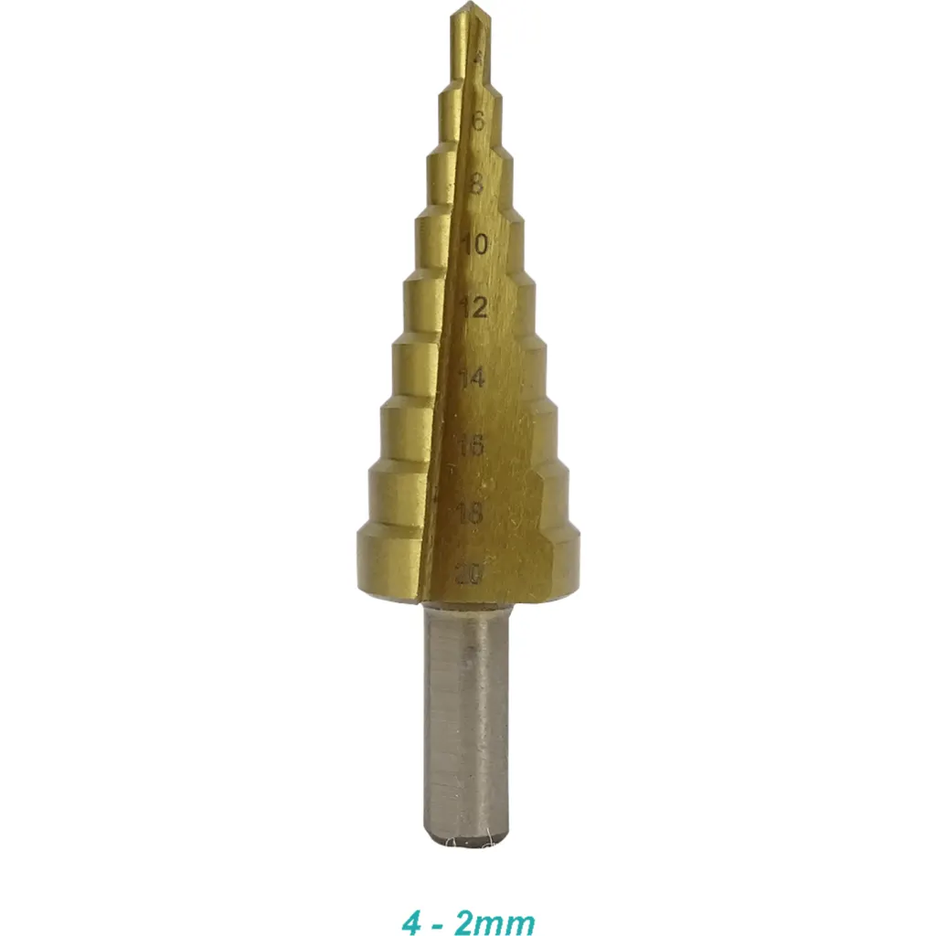 Imagen 4 de FERRETOOLS Kit 3-Brocas Pino 4-12 4-20 4-32mm p/Metal HSS Escalonadas