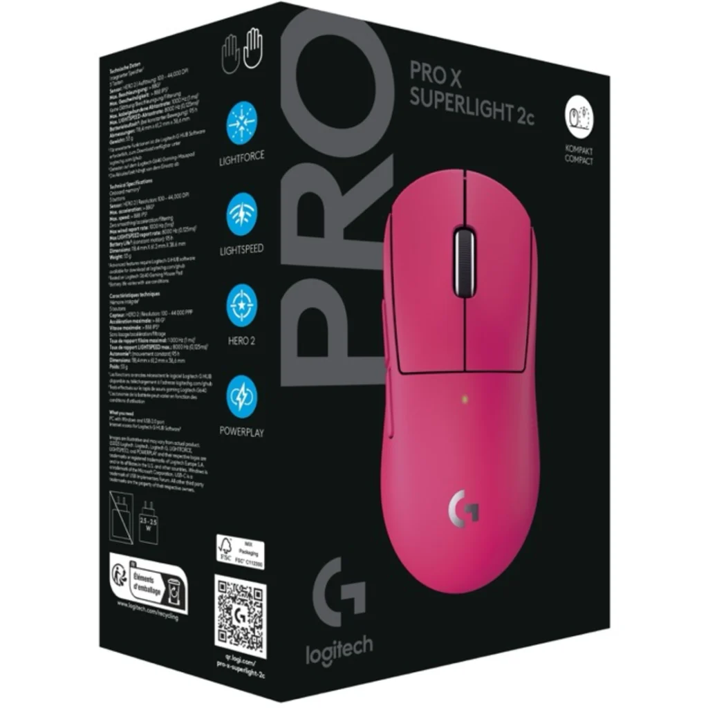 Imagen 13 de Mouse Gamer Inalámbrico Logitech Pro X SuperLigth 2C SenHero 2 LIGTHFORCE Rosado