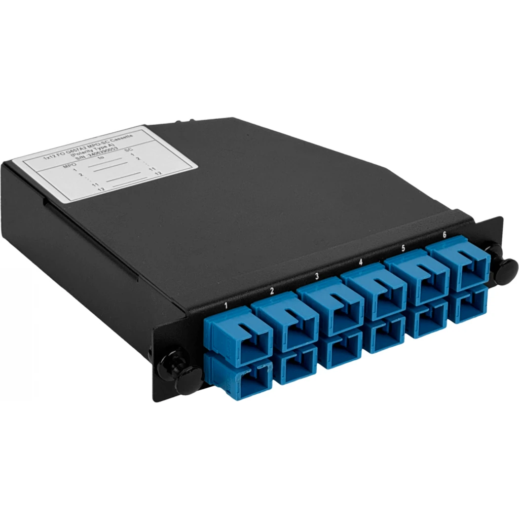 12-SC 1-MPO/M Cassette para/1U-3P 130mm Fibra Pre-Conectorizada
