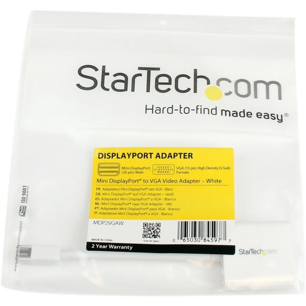 Imagen 1 de Adaptador de Video Mini DisplayPort a VGA 1920x1080 60Hz Color blanco - StarTech