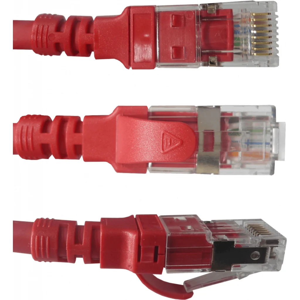 Imagen 3 de LINKMADE 4un 0,5mt Cat6a U/FTP Rojo LSZH Cable Patch Iny Multif 4x50cm