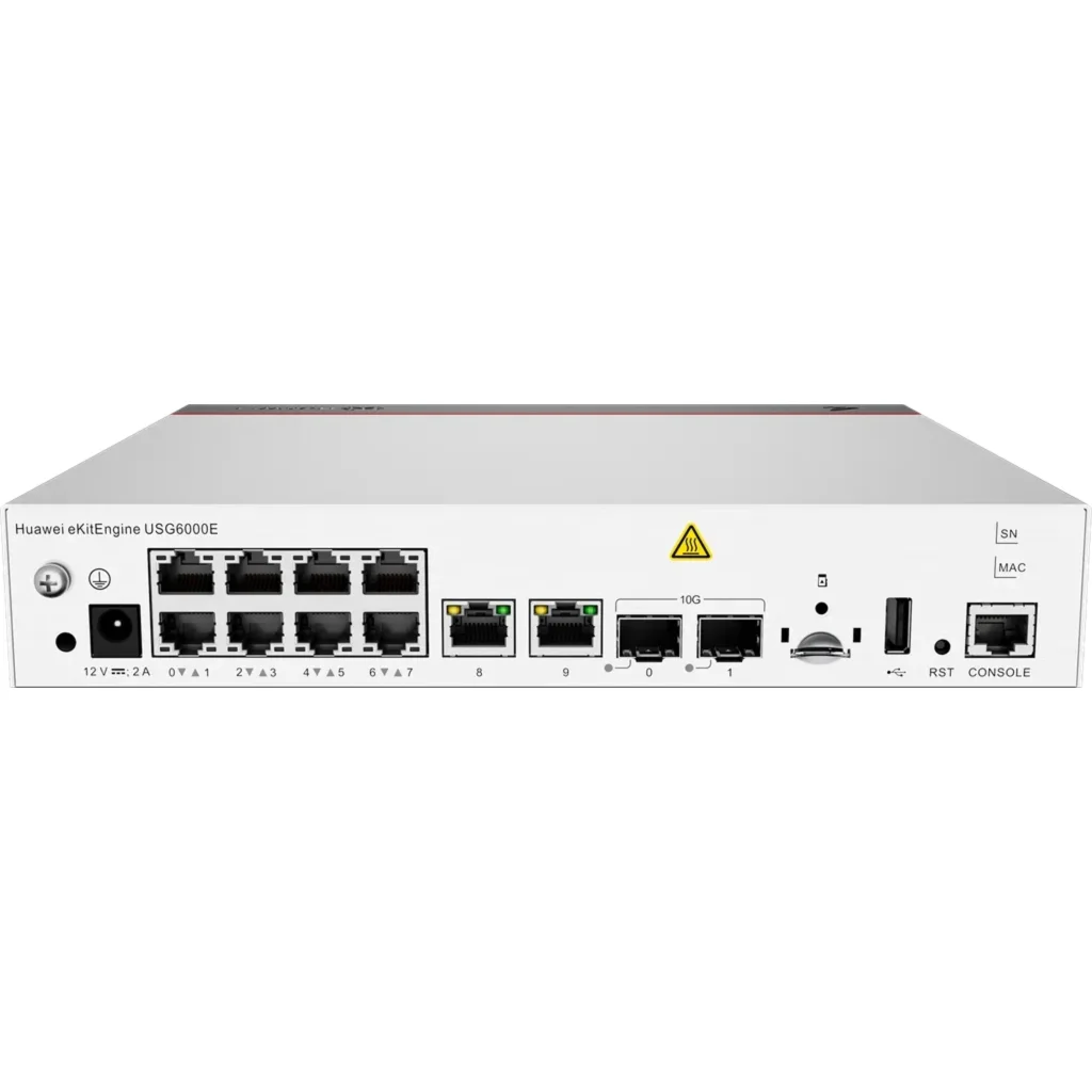 Firewall Huawei, 10x Puertos Gigabit Ethernet RJ45 y 2 puertos 10GE SFP+