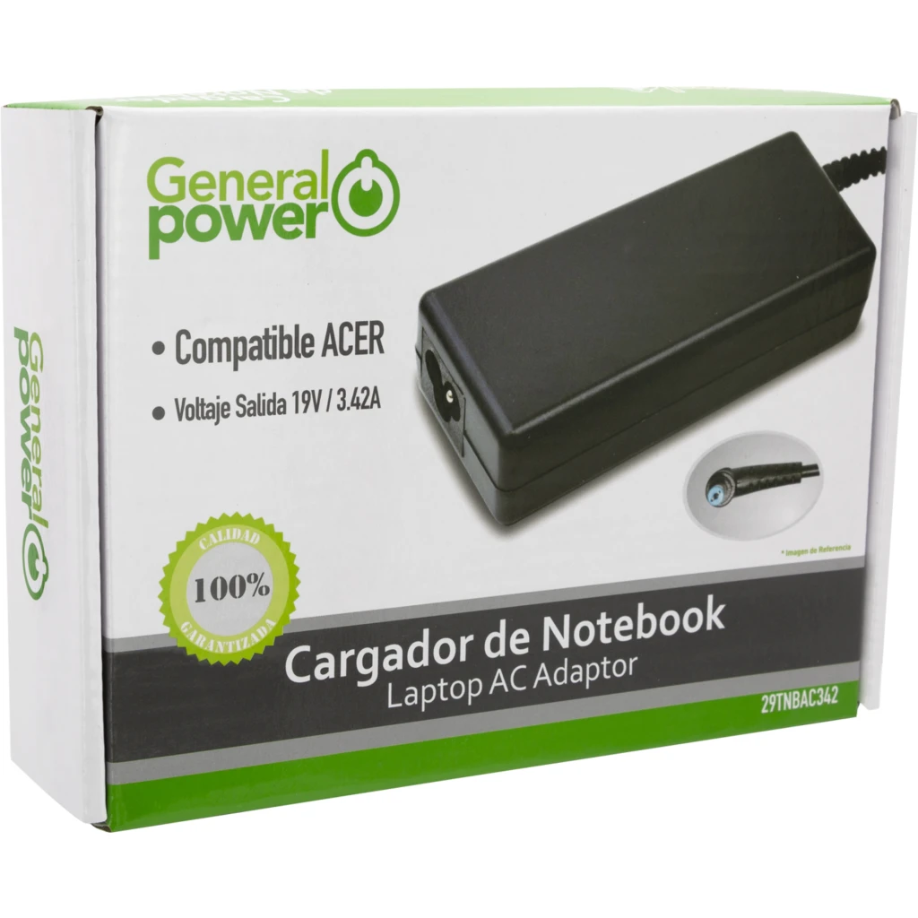 Imagen 2 de CARGADOR NOTEBOOK ACER 19V 3.42A  PLUG 5,5*1,7MM