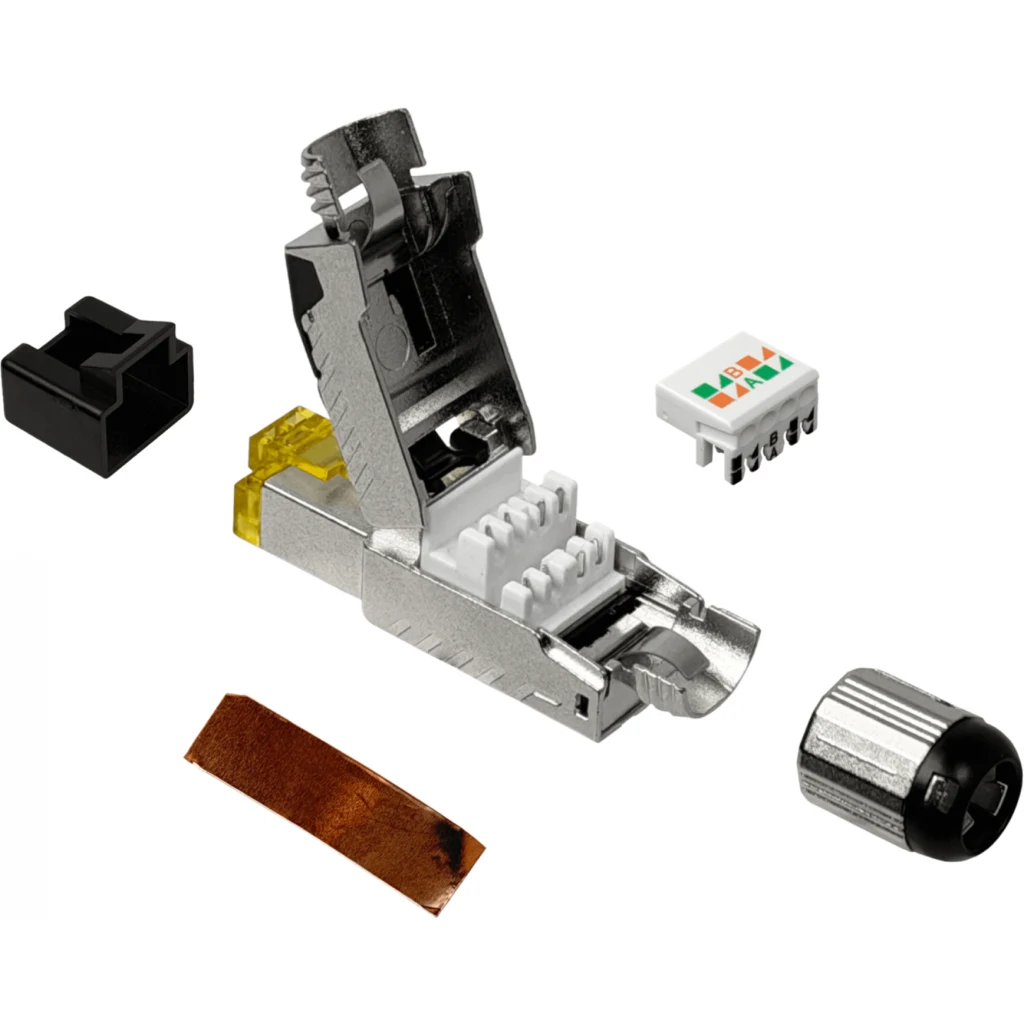 RJ45 Macho Blindado FTP Auto-Punchable Cat6 Unifilar Conector Metalico