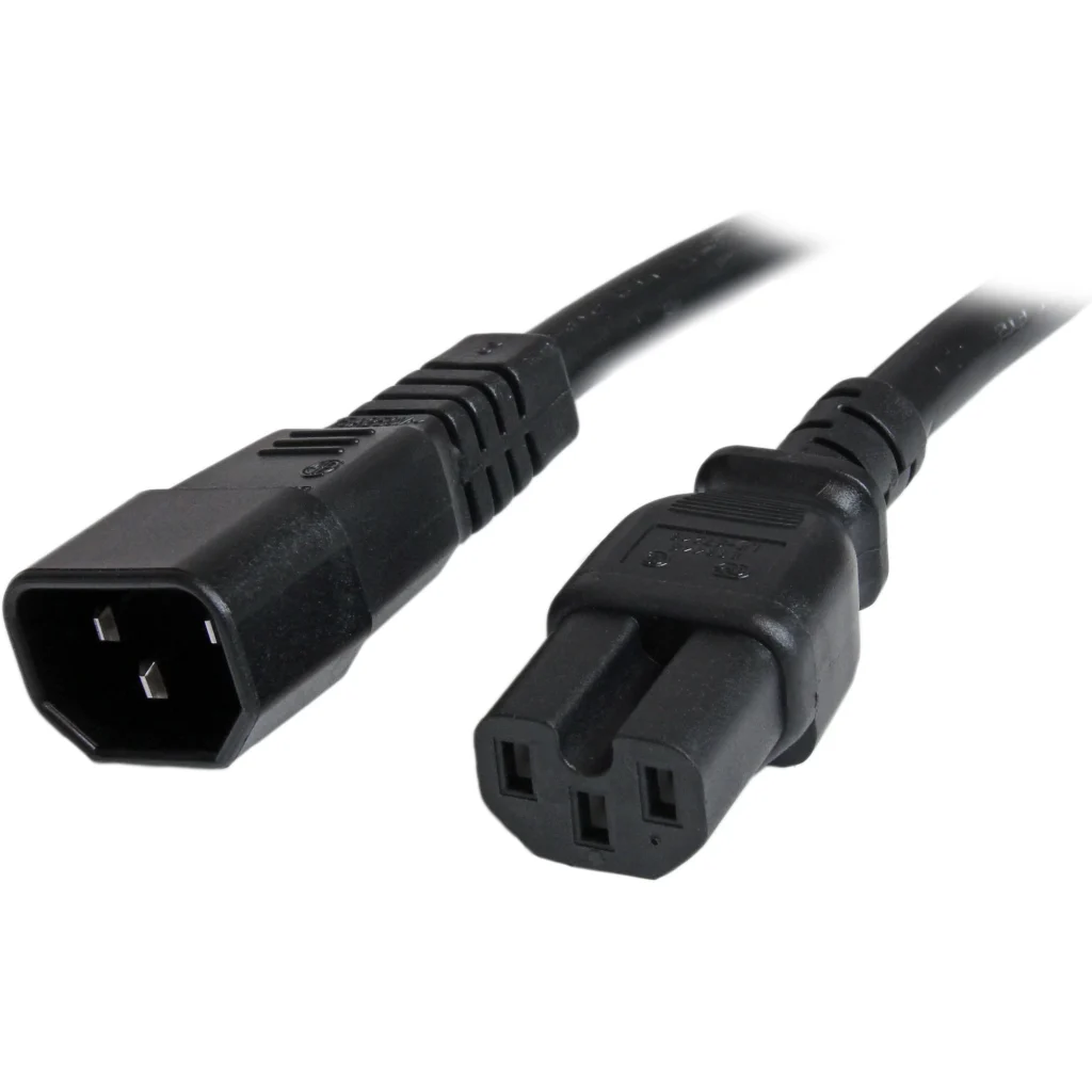 Cable de Poder IEC C14 a IEC C15 14 AWG 91cm para Computadores Servidor UPS