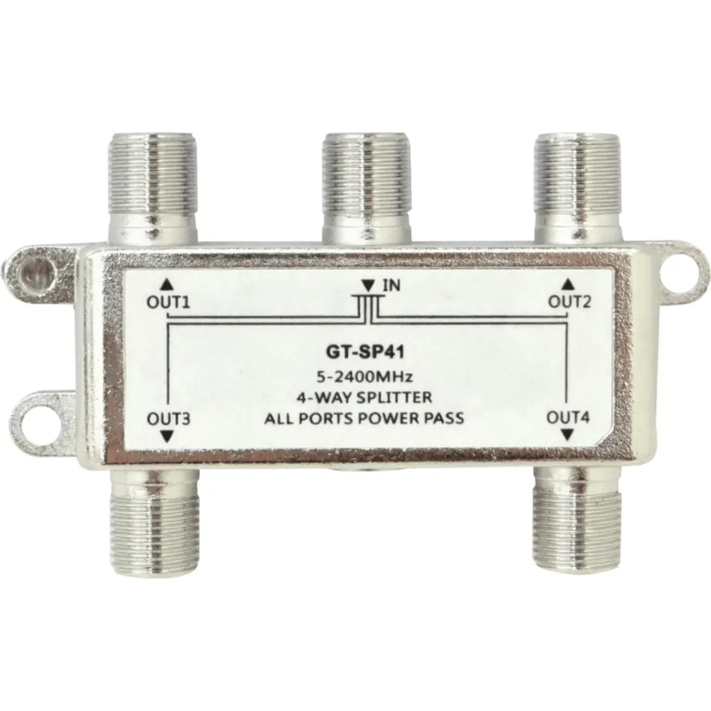 Imagen 2 de 1-F-H 4-F-H 1x4 Divisor Splitter 5-2400MHz Coaxial TV RF GT-SP41