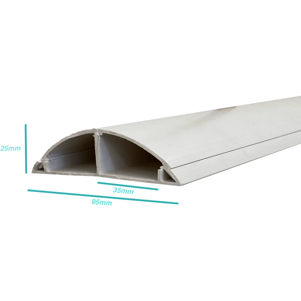Imagen 1 de LINKCHIP 100x25mm 2mt 2,15mmx1,90mm  PVC Canaleta de Piso Blanca