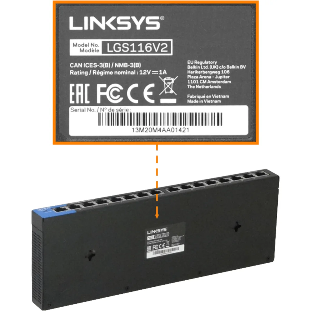 Imagen 3 de Switch Linksys LGS116, 16 Puertos Ethernet Gigabit 10/100/1000 No Administrable