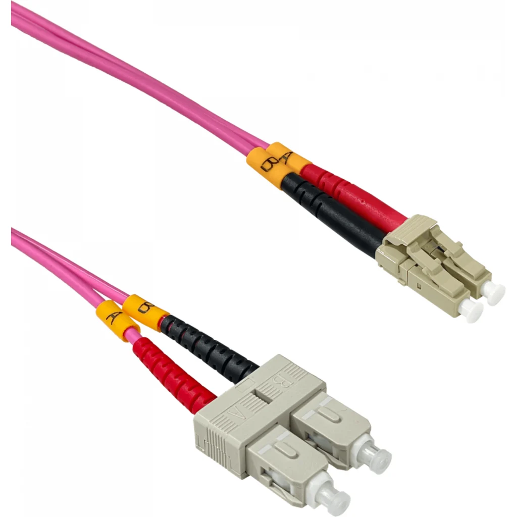 LSZH 25mt LC-SC OM4 MultiModo MM Duplex Jumper Fibra 3.0mm 50/125um