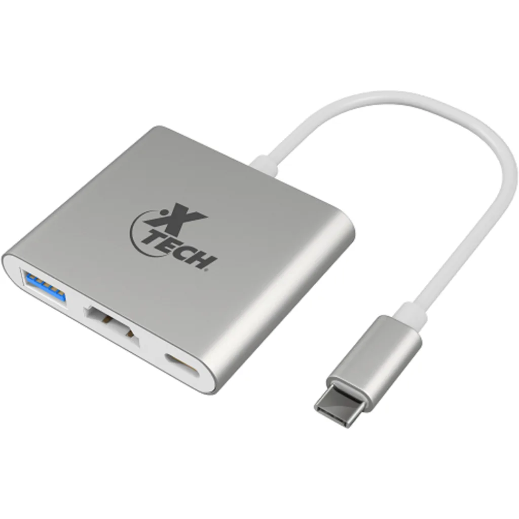 Adaptador Multipuertos USB-C a USB3.0 HDMI USB-C, 4K 30AWG Plata - Xtech XTC-565