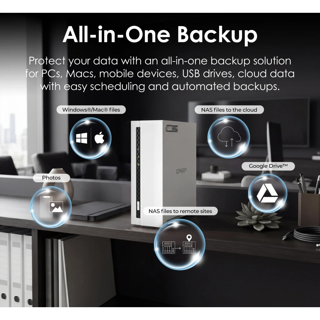 Imagen 8 de NAS QNAP TS-133-US, de escritorio, Procesador ARM Cortex A55, 1 Bahía