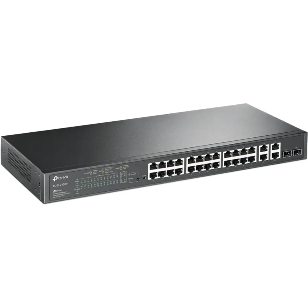 Imagen 1 de Switch Smart TP-Link TL-SL2428P, JetStream de 24x PoE + 10/100Mbps + 4x Gigabit