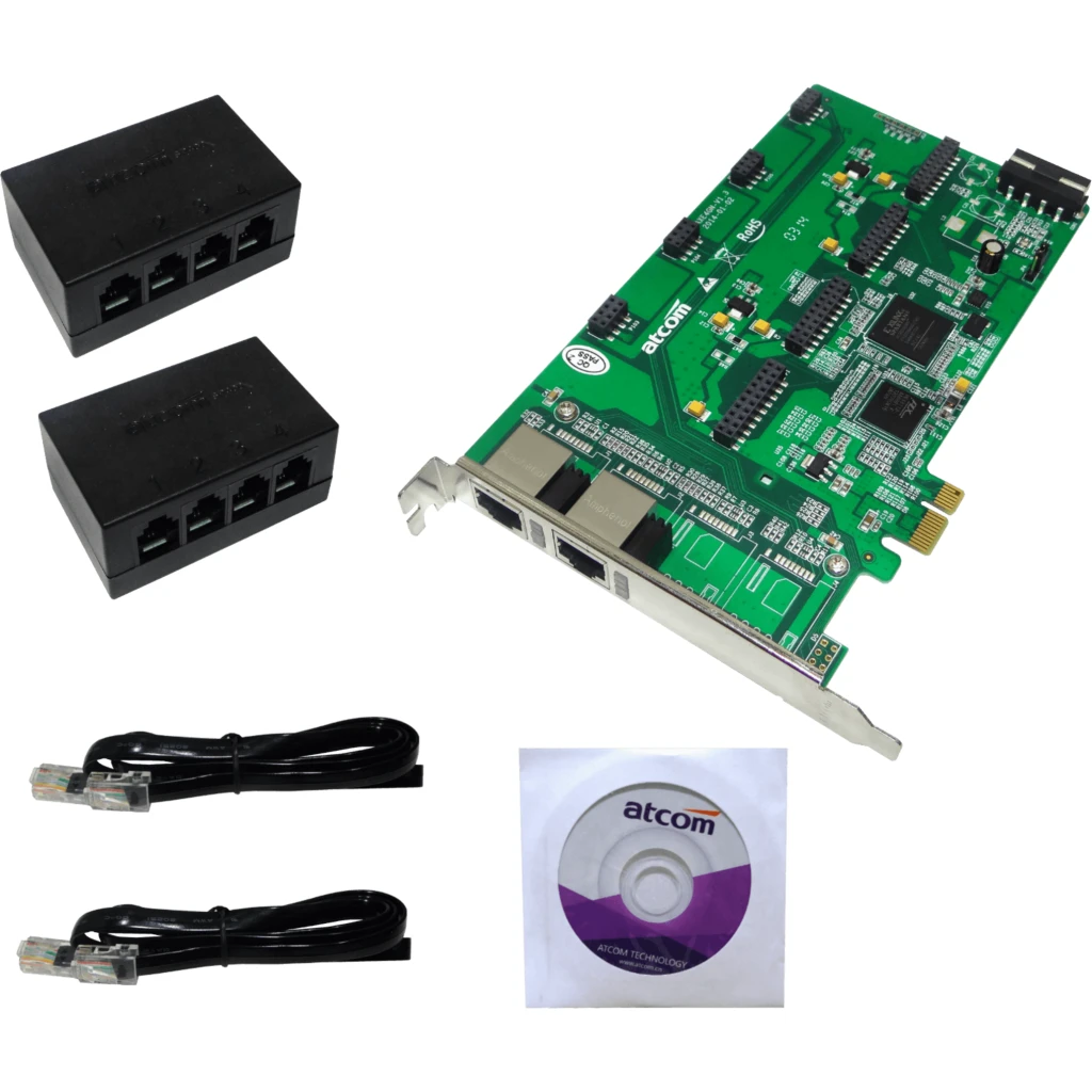 Imagen 5 de ATCOM PCIe-x1 8X 2-RJ45 REQ-AX210 3.3/5V 32BIT TARJETA ASTERISK