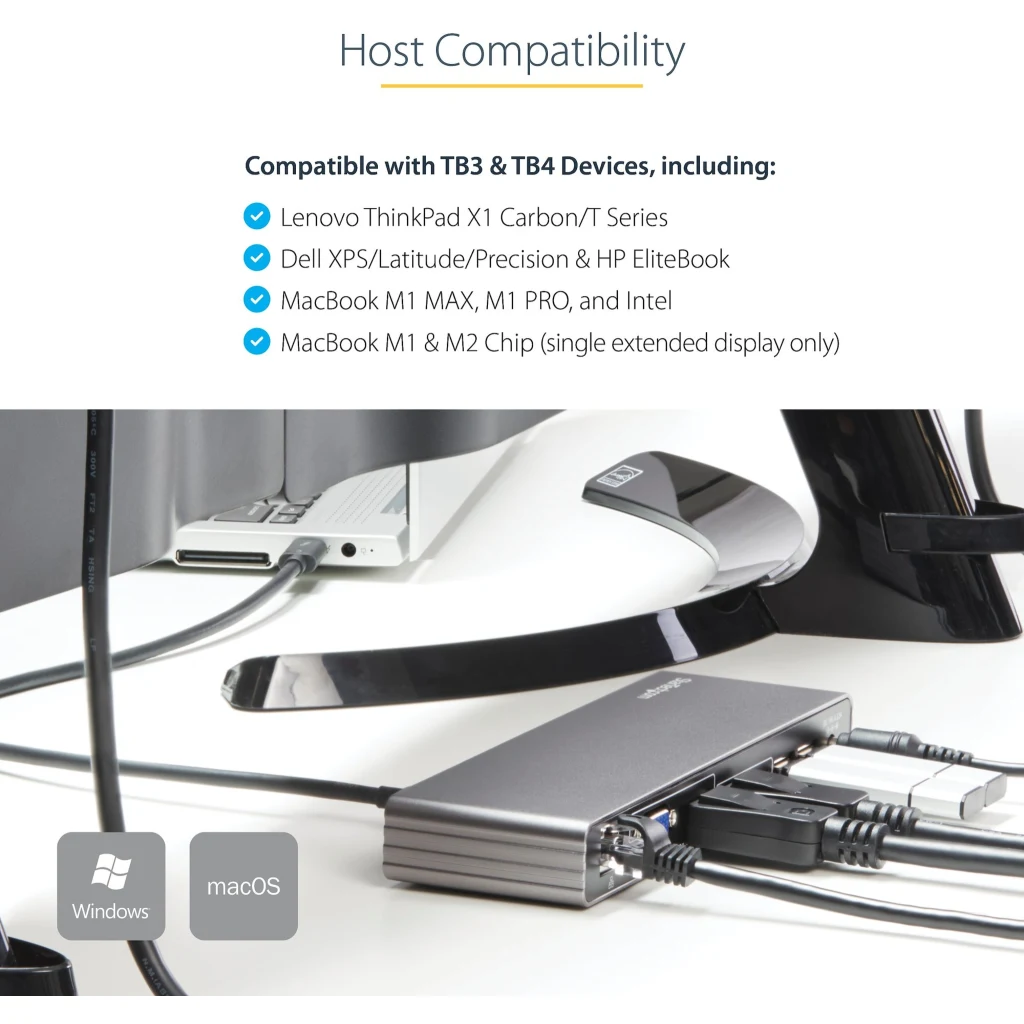 Imagen 3 de Docking Station StarTech Thunderbolt 3 a 2*DP HDMI 2*USB-A VGA Colr Gris