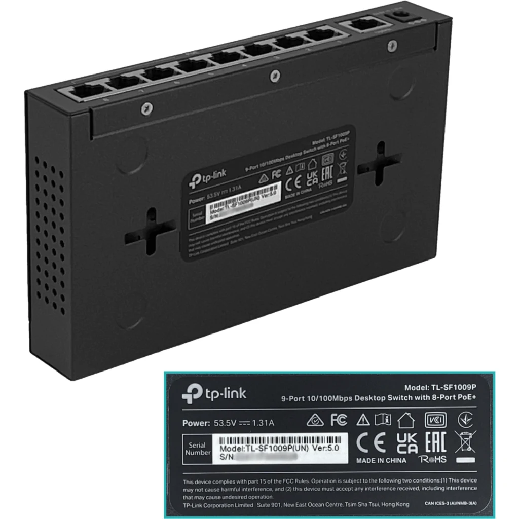 Switch TP-Link TL-SF1009P 8+1 Puertos (AUTO MDI/MDIX, 1.8 Gbps, PoE+, 65W)